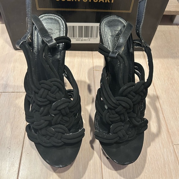 Colin‎ Stuart Knotted Black Platform Heels - Picture 2 of 7